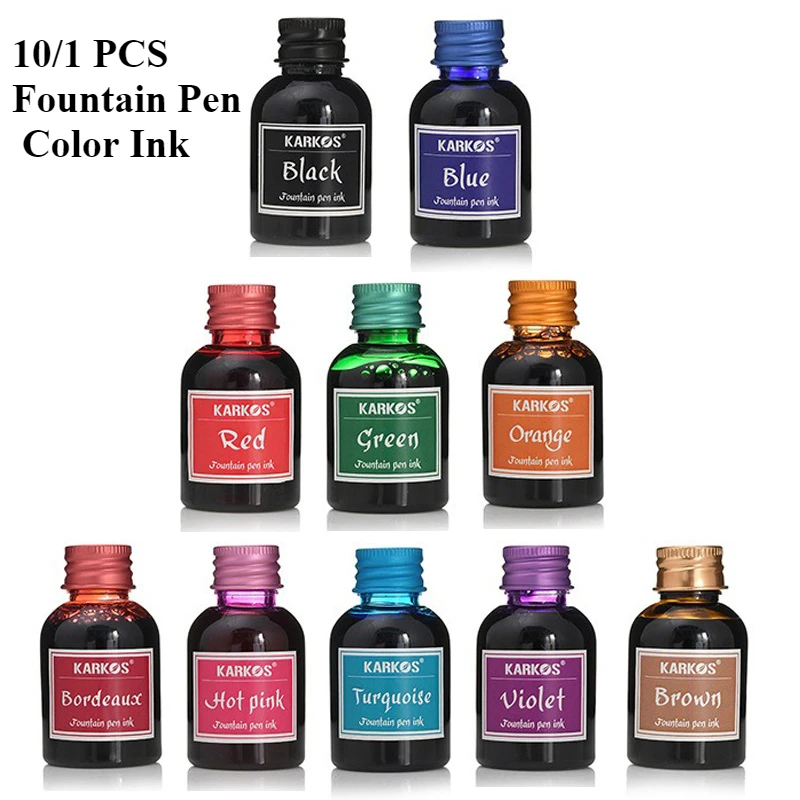 Fountain Pen Bottled Ink - 10/1 PCS 30ml 다양한 색상 잉크