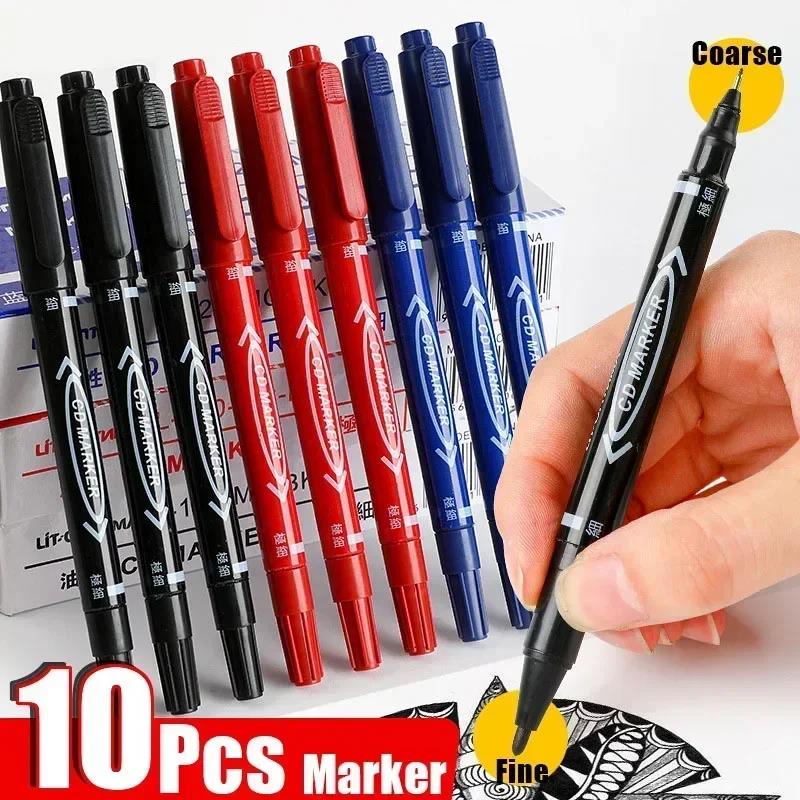 5/10 Pcs 트윈 팁 영구 마커 블랙/블루/레드 오 - Correction Pen Fine 리뷰 및 가격